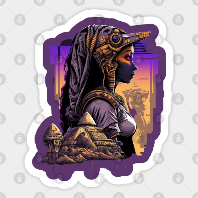 Galaxy Futuristic -Egyptian Goddess Sticker by StreetGlory